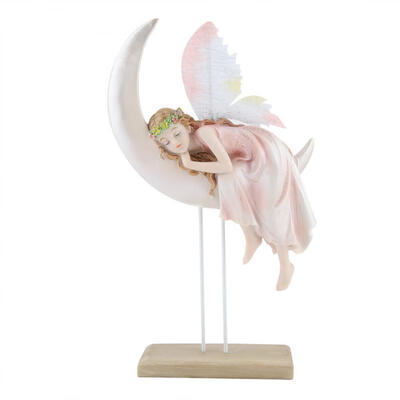 

Greensen Resin Angel on Crescent Moon Home Decor Ornaments Desktop Decoration