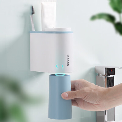 

〖Follure〗1 Set Magnetic bathroom set Suction Cup Toothbrush Holder with wash cup hanging