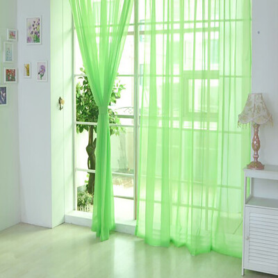 

Siaonvr 1 PCS Pure Color Tulle Door Window Curtain Drape Panel Sheer Scarf Valances