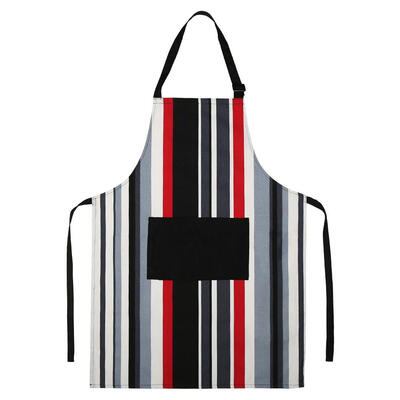 

Striped Cotton Apron Restaurant Chef Kitchen Cooking Pinafore with Pocket