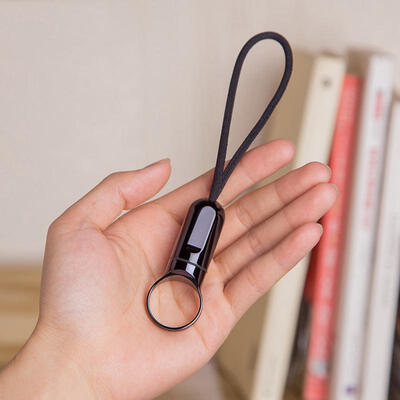 

Mini Portable Keyring Micro USB Lightning Type-C To USB Data Cable 28A Fast Charging Cable Electroplating Pendant-Type-C