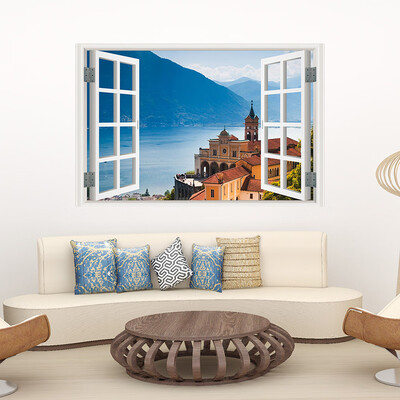 

〖Follure〗3D Full Colour High Definition Nature Scenery False Faux Window Frame Wall Decals