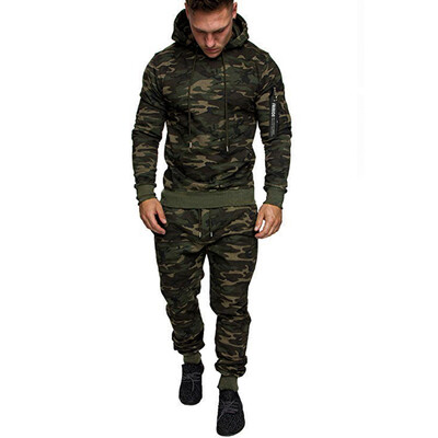 

Toponeto Mens Autumn Splicing Zipper Print Sweatshirt Top Pants Sets Sport Suit Tracksuit