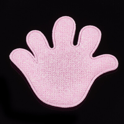 

Glitter PU Patches with Non Woven Fabric Back&Sponge Inside Palm PearlPink 67x71x35mm