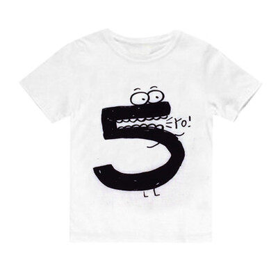 

Newborn Baby Kids Boy Girl Number Cartoon Short Sleeve T-shirt Tee Tops Clothes
