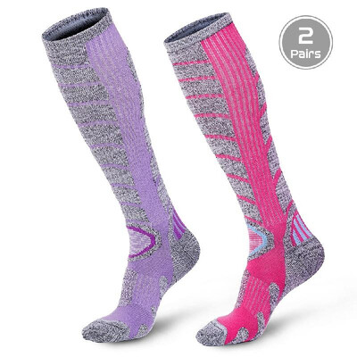 

2 Pairs Men Women Terry Thermal Ventilation Stockings for Outdoor Activities Skiing Hiking Climbing Mountains