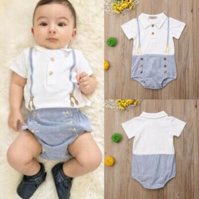 

UK STOCK Infant Newborn Baby Boys Kids Jumpsuit Romper Bodysuit Clothes Outfits