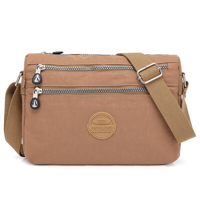 

Waterproof inclined bag lady multi-zipper cash receipt bag business bag cash receipt bag small nylon cloth lady bag