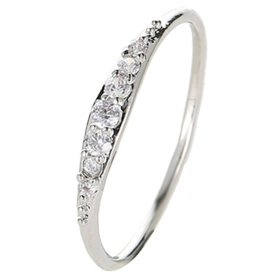 

Exquisite Small White Gold Filled Tiny Diamond Ring Engagement Ring