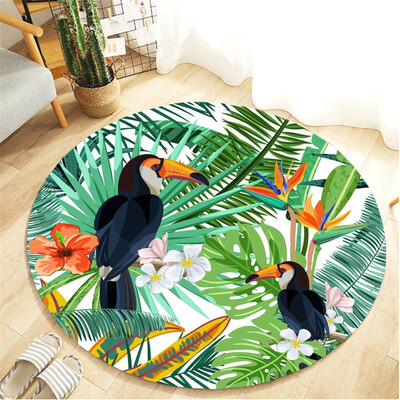 

Gobestart Tropical Plant Leaves Comfortable Living Room Childrens Room Carpet 40cm