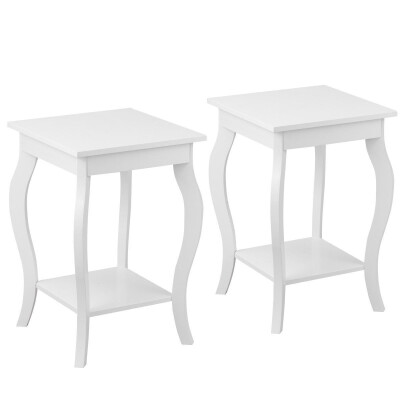 

Set of 2 Accent Side Tables with Shelf