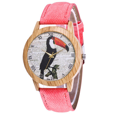 

RM Womens Fashion Casual Leather Strap Analog Quartz Round Watch