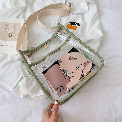 

Summer ins girl bag female bag 2019 new wave Korean version of the wild single shoulder slung fashion transparent jelly package