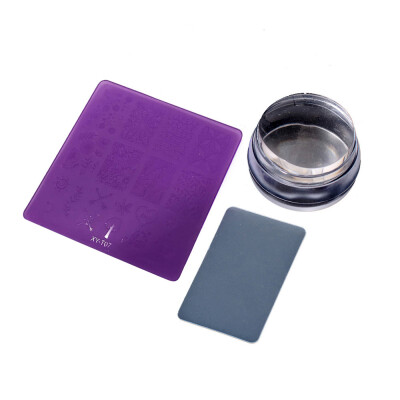 

Toponeto Clear Nail Art Silicon Head Stamping Stamper Scraper Image Plate Manicure Print