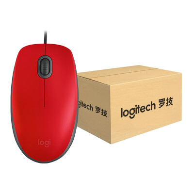 

Logitech M110 mouse box 20 packs wired mouse office mouse mute mouse symmetrical mouse red self-operated