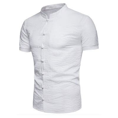 

SUNSIOM Mens Summer Chinese Style Shirt Short Sleeve Casual Shirt Cotton T-Shirts