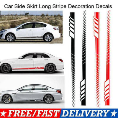 

1Pair Universal Sports Racing Stripe Graphic Stickers Truck Car Body Side Door