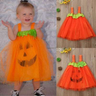 

USA Pumpkin Baby Kids Girls Sleeveless Princess Dress Party Pageant Gown Costume