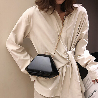 

Qiao Bani 2019 new European&American style fashion solid color chain diamond bag slant diagonal tide handbags a generation