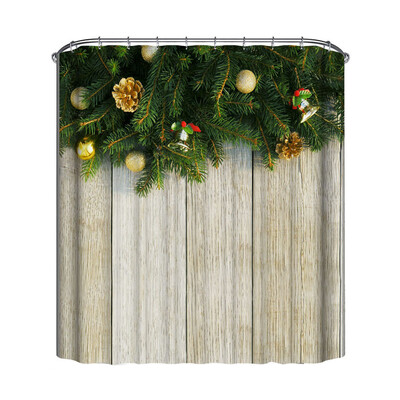 

Gobestart Christmas Waterproof Polyester Bathroom Shower Curtain Decor With Hooks New C