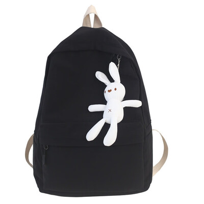 

High school schoolbag girl ins ugly Meng Korean version of the original ulzzang shoulder bag with a sense of Rabbit Pendant