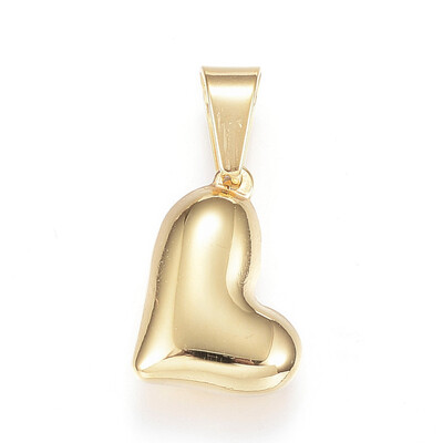 

304 Stainless Steel Charms Heart Golden 15x105x45mm Hole 7x35mm
