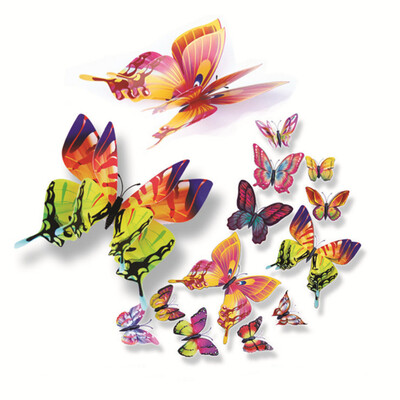 

Gobestart 12pc 3D Butterflies Wall Stickers Home Decor Art Wall Decals A