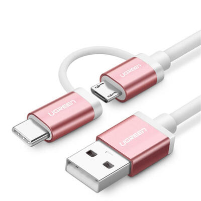 

Ugreen 2 In 1 USB And Type C Fast Charging Data Cable For Android Phones-15m