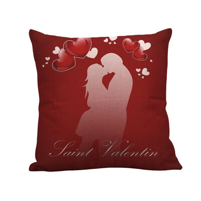 

Siaonvr Happy Valentine Pillow Cases Linen Sofa Cushion Cover Home Decor Pillow Case