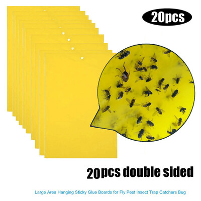 

Siaonvr 20Pcs Strong Flies Traps Bugs Sticky Board Catching Aphid Insects Pest Killer