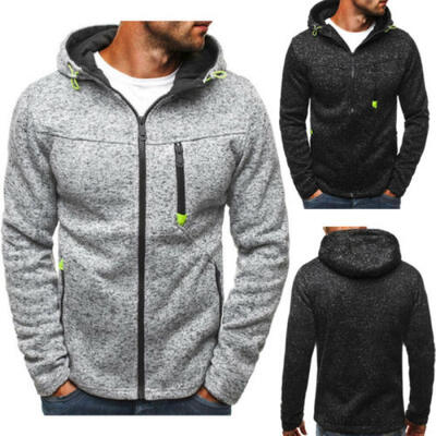 

New Mens Winter Slim Hoodie Warm Hooded Sweatshirt Coat Jacket Outwear Sweater