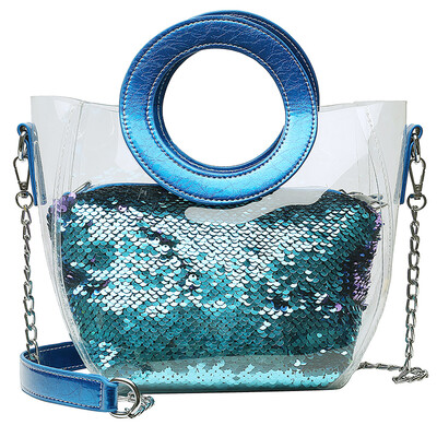 

Tailored Fashion Women Sequins Leather Crossbody Bag Waterproof Beach Bag Messenger Bag