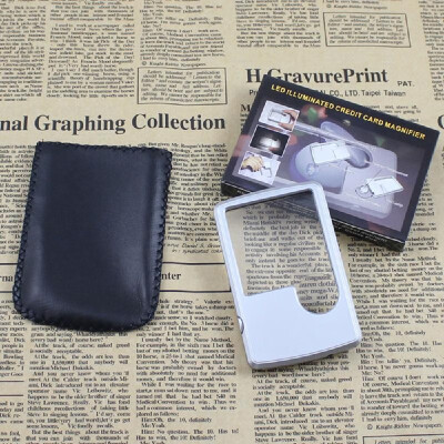 

Pocket Ultra-thin Card Reading Magnifier 3X6X Loupe with LED Light Magnifying Tool