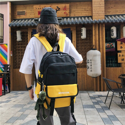 

Backpack Male High School Fashion Junior High School Shoulder Bag Female Han Edition Harajuku University Students Large Capacity B
