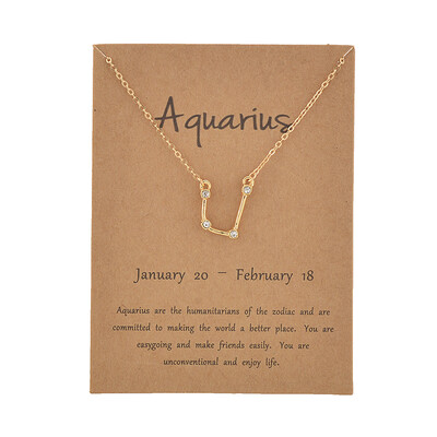 

Fashion Jewelry Zodiac Crystal Star Sign 12 constellation Pendant Necklace For Women