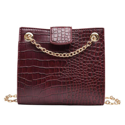 

Alligator Pattern Shoulder Handbags PU Leather Women Chain Crossbody Bags