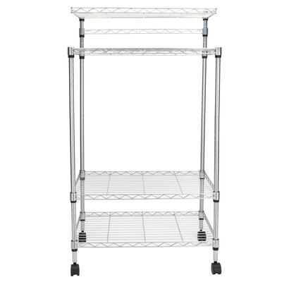 

4 Tier Kitchen Island Bakers Cart Rack Microwave Oven Stand Shelf Workstation
