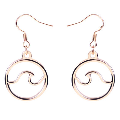 

Temperamental Silvergold Color Ocean Wave Earrings Ocean Inspired Jewelry Simple Gift For Girl