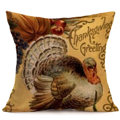 

Tailored Happy Fall Thanksgiving Day Soft Linen Pillow Case Cushion Cover Home Decor