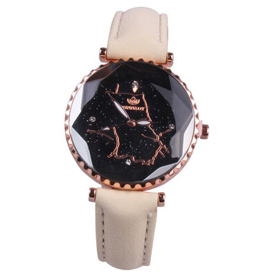 

Womens quartz watch pattern personality Korean fashion leather
