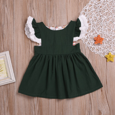 

Infant Toddler Baby Girls Solid Strap Backless Princess Sundresses Outfits