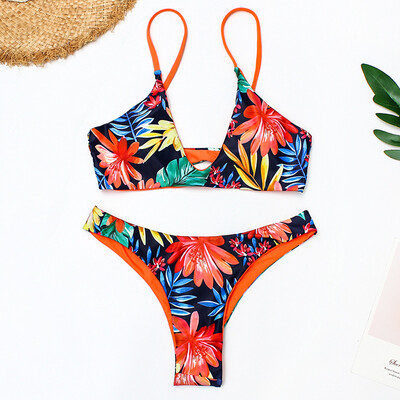 

Roseonmyhand Womens Two Piece Print Sexy Split Swimsuit Bikini Swimsuit Beachwear