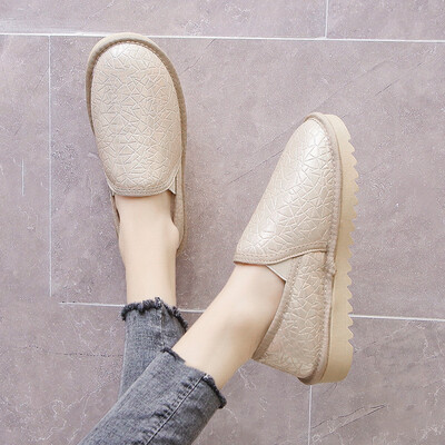 

Winter snowfield boots ladiesboots lazy flat-soled boots waterproof flannel&warm cotton shoes&student bread shoes