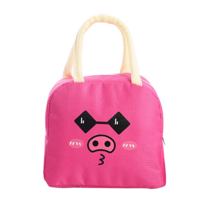 

Cute Pig Print Thermal Insulation Office Picnic Food Bento Lunch Tote Bag Pouch