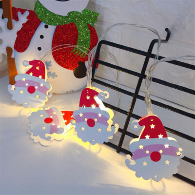 

2m Christmas String Light Bell Elk Snowman Christmas Tree Light Strings 10 Colored Lamp Party Decor For Gardens Patio Lawn