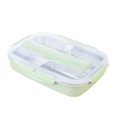 

Dividing Grid Double-layer Lunch Box Stainless Steel Lunch Box Portable Sealed Insulated Lunch Box For Student