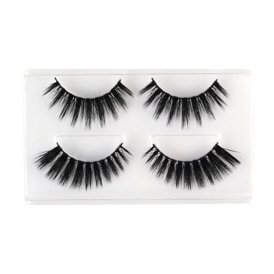 

2 Pairs Mink Hair Thick Fake Eyelashes Handmade Nature Long False Lashes