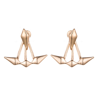 

EK227 New Geometric Glossy Asymmetric Rhombus Stud Earrings for Women Elegant Earing Jewelry Gift Mujer Brincos oorbellen