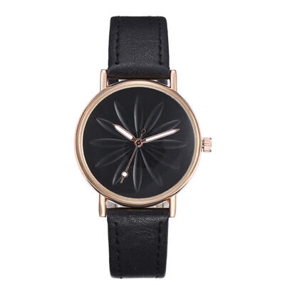 

Flower Pattern Leather Strap Womens Watches Montre Femme Acier Inoxydable Dial Small And Simple Clock The Most Popular