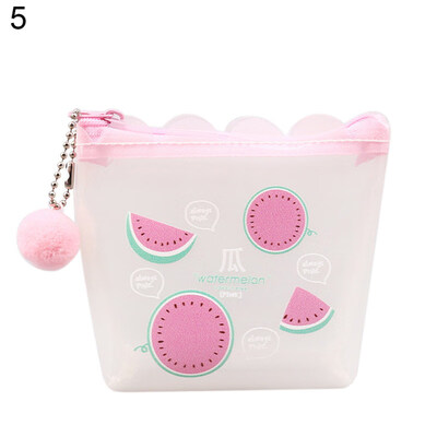 

Cute Flamingo Pineapple Transparent Pompom Ball Pendant Girl Student Coin Purse